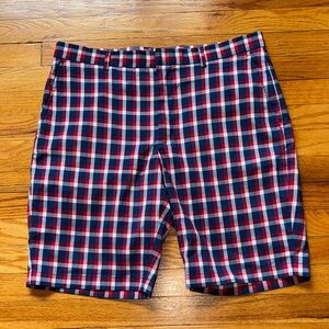 Men’s Walter Hagen Americana Plaid Golf Shorts Size 36 Red/White/Blue